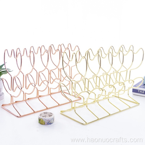 Wire bookshelf metal table top creative magazine rack